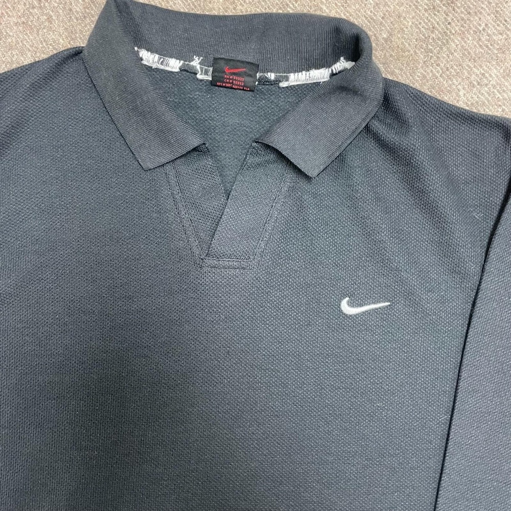 Vintage Nike shirt mens XL Black 90s collar long sleeve - Picture 2 of 9